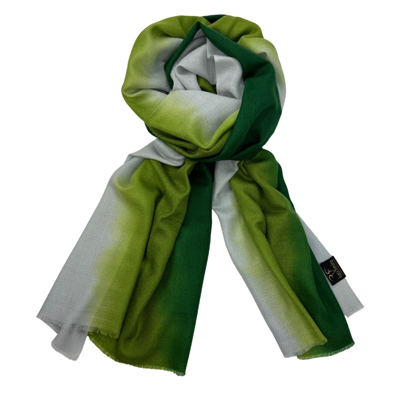 Merino Schal grau grün