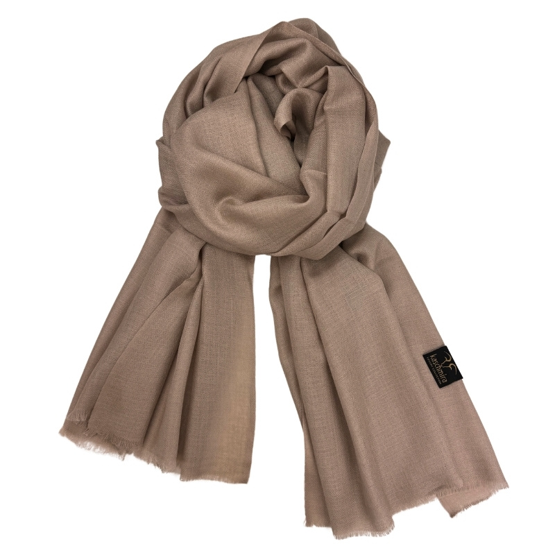 Merino Schal hellbraun