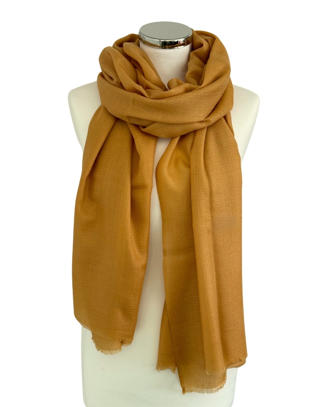 Toller Merino-Schal in goldbraun 3